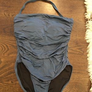 Blue one piece bathing suit - Large